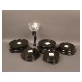 Lot (5) Black Bases and Ebony Nude Stem