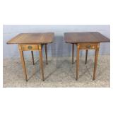 2x The Bid Inlaid Mahogany Pembroke Tables