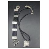Designer Necklace & Bracelet Braided Leather