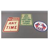 3 Assorted Metal Signs