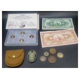 Foreign Money Old Medal And 2009 One Cent Proof