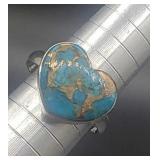 Heart - Copper Blue Turquoise - Arizona 925