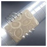 Indonesian Fossil Coral 925 Sterling Silver Ring