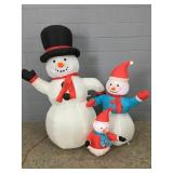 Electric Blow Up Snowman Family
