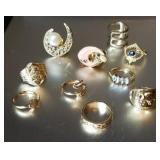 10 X Bid Fashion Costume Rings Assorted Sizes