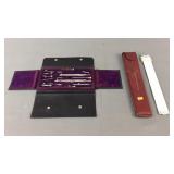 Vintage Compass Set & Slide Ruler