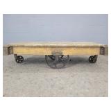 Beautiful Original Antique Oak Railroad Cart