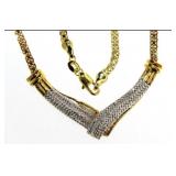 Baguette Diamond Eveining Necklace 14kt Gold