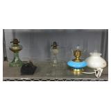 Vintage Oil Lamp Lot - One Uranium
