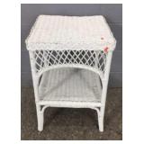 White Wicker Stand