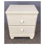 Two Drawer White Night Stand