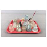 18 Pc Vintage Glass Ink Wells