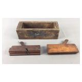 Vintage Wood Molding Planes In Wood Box