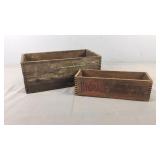 2x The Bid Small Vintage Wood Crates