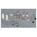 5 Pr Earrings (2) Sterling And A Pendant
