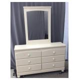 White 6 Drawer Dresser W Mirror