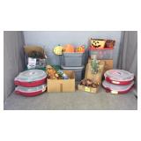 Lot Of Holiday Decor In Storage Totes