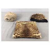 Vintage Muff & Leopard Pattern Bag & Hat