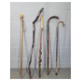 5x The Bid Wood Walking Canes