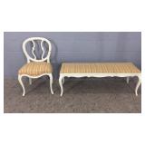 2x The Bid Vintage Bench & Balloon Back Chair