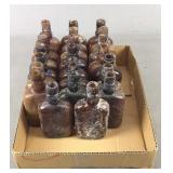 23 Assorted Antique Amber Whiskey Bottles