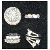 4 X Bid Signed Camille Lucia Clear Rhinestone