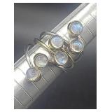 Two Tone - Rainbow Moonstone - India 925 Silver