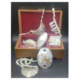 Jewelry Box W/ Abalone & Mother Of Pearl Jewelry