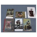 Vintage Black Americana Post Cards, Books, Cabinet