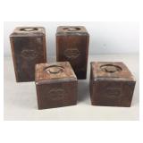 Vintage 4 Pc. Wood Canister Set