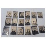 17 Assorted Vintage Tin Type Photos