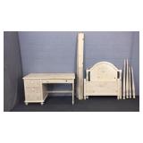 Thomasville Pickled Pine Desk & Twin Bed Frame