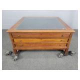 Timberlake Glass Top Coffee Table W/ Drawers