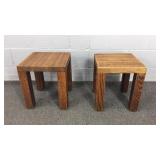 2x The Bid Heavy Solid Oak Tables / Benches