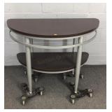 Modern Steel / Formica Demilune Table