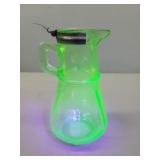 Vintage Green Depression Glass Syrup Dispenser