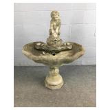 3 Piece Concrete Fountain - Base Has Crack