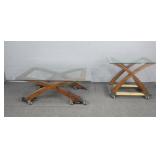 2x The Bid Coffee And Lamp Table Glass Top