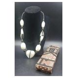 Vintage Abalone / Mother Of Pearl Chunky Necklace