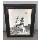 Signed Lone Ranger Photo In Frame