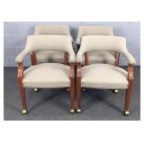 4x The Bid Quality Rolling Upholstered Chairs
