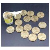 Year 2000 "p" & "d" Sacagawea 1 Dollar Golden