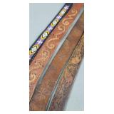 4 X Bid Leather Belts 44, 42,42& 40 Note Items