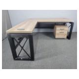 L Shape Desk W/ File Cabinet
