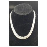 Sterling Silver.925 14" Braided Necklace 18.5g