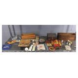 Vintage Marbles, Thimbles, Wood Boxes And More