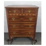 Vintage Mahogany 5 Drawer Chest