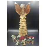 Vintage Handmade Seed Pod Angel From Hawaii And