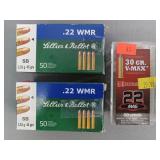 3x Bid .22 Cal Wmr/magnum 50 Round Boxes