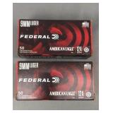 2x Bid 50 Round Boxes 9mm 124grain Fmj Luger Ammo